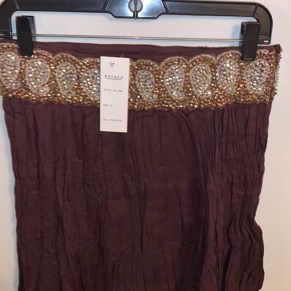 Striped Silk Maxi Skirt With Side Zipper - Picture 2 of 4